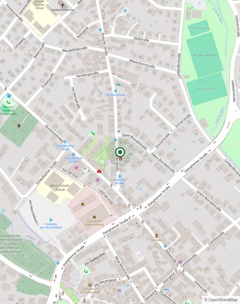 Lage der Praxis in der Kirdorfer Straße 14 in Bad Homburg